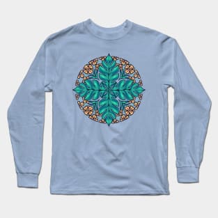 Native flower leaves mandala Long Sleeve T-Shirt